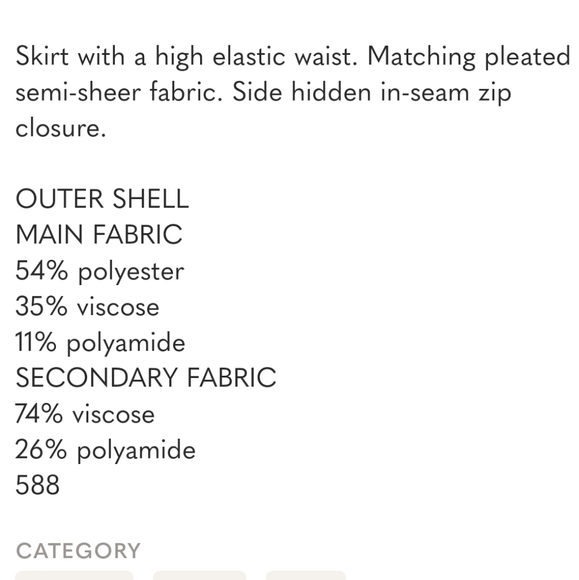 NWT ZARA BROWN MIXED PLEATED MIDI SKIRT - Picture 3 of 9